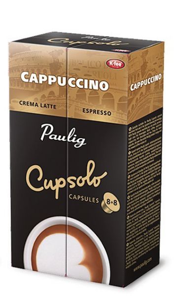 Кофе в капсулах Paulig Cupsolo Cappuccino , 8+8 шт