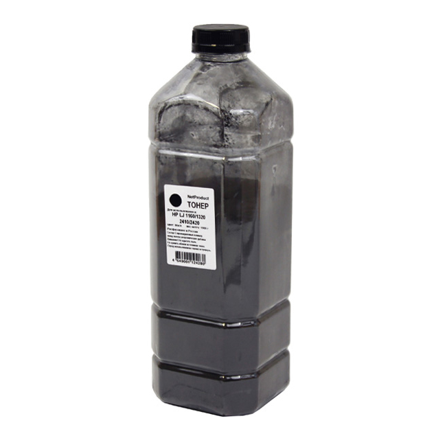 Тонер для картриджа NetProduct HP LJ 1160/1320/2410/2420, Bk, 1 кг, канистра